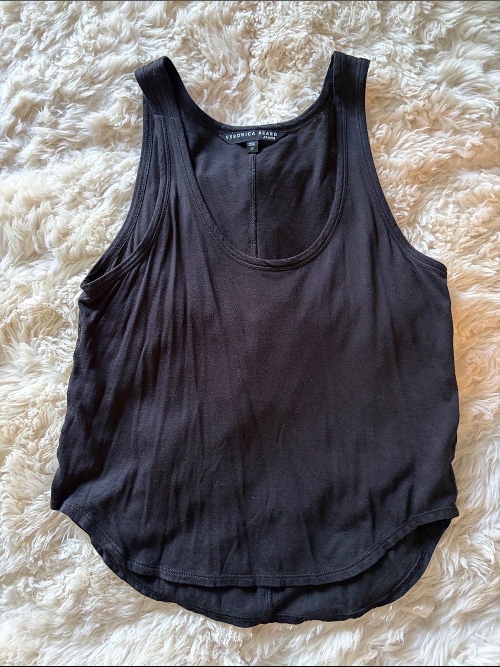 Veronica Beard Black Scoop-Neck Tank Top